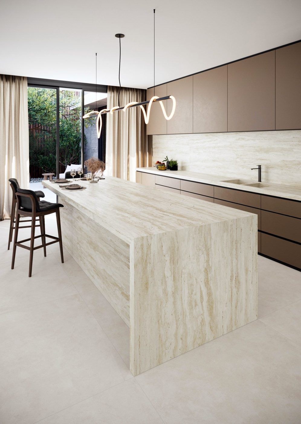 Travertino countertop